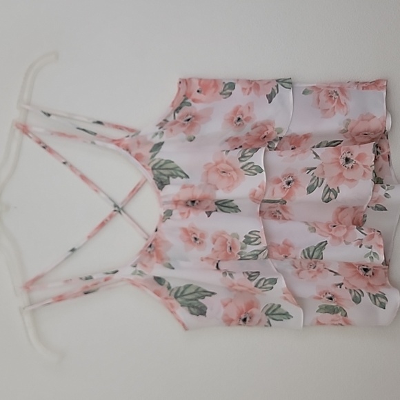 Forever 21 Tops - Forever 21 Floral Pink Layered Spaghetti Straps Women's Top S